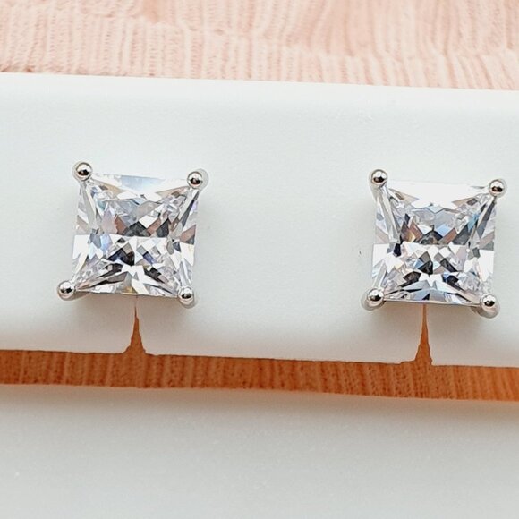 6MM S925 Sterling Silver CZ Stud Earrings for Women/Girl, US19251031 main image 6